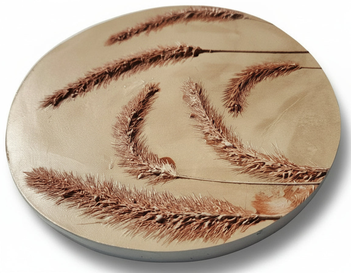 Plaster Botanical Bas Relief Artwork