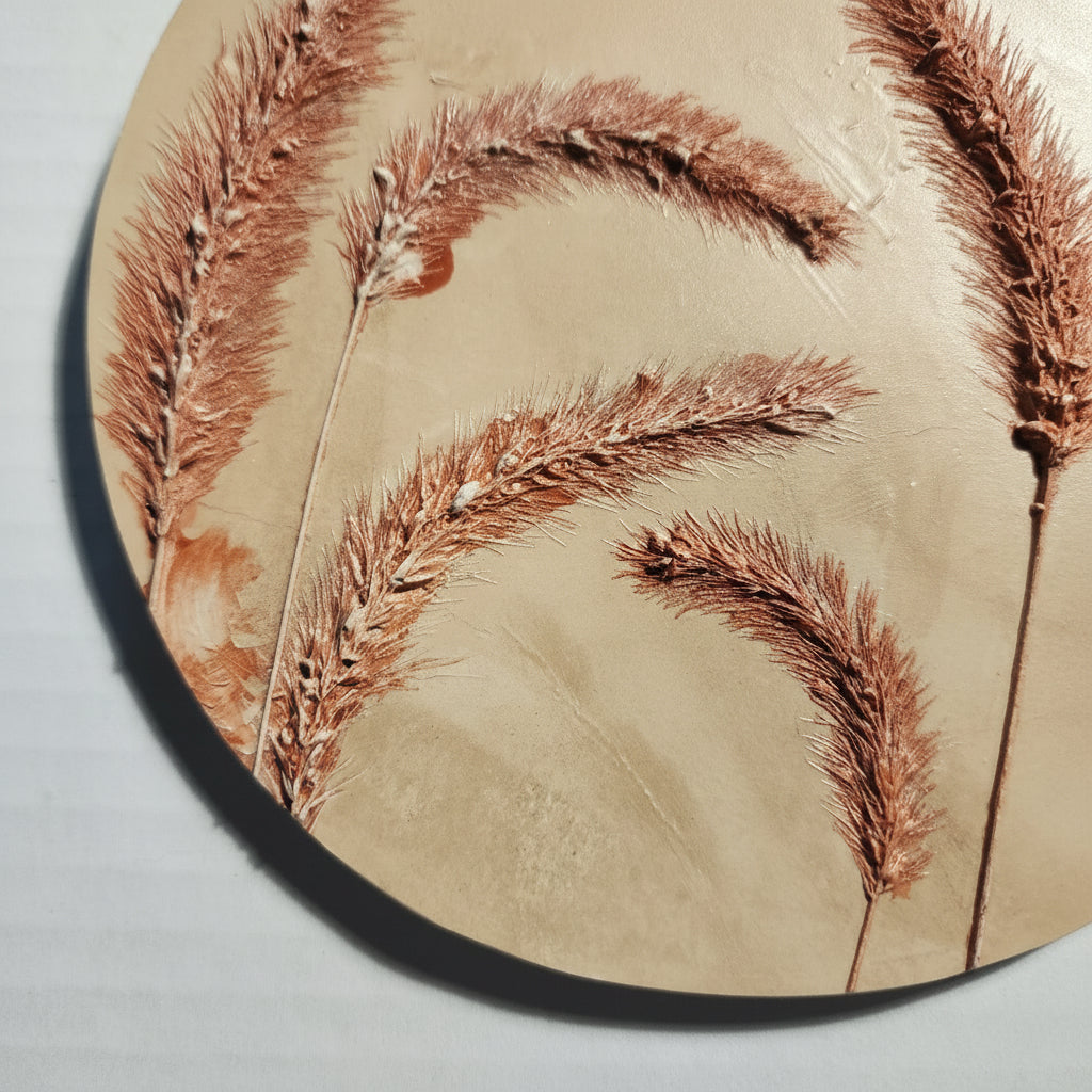 Plaster Botanical Bas Relief Artwork