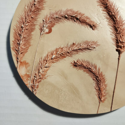 Plaster Botanical Bas Relief Artwork