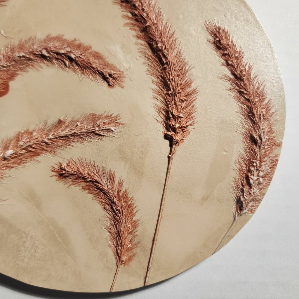 Plaster Botanical Bas Relief Artwork