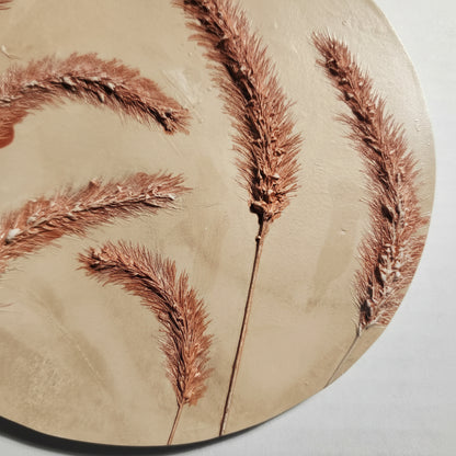 Plaster Botanical Bas Relief Artwork