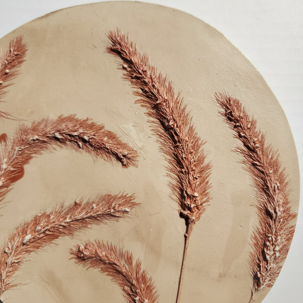 Plaster Botanical Bas Relief Artwork