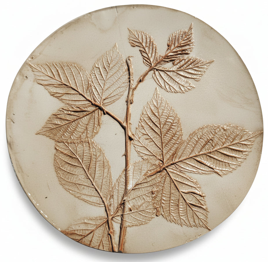 Plaster Botanical Bas Relief Artwork