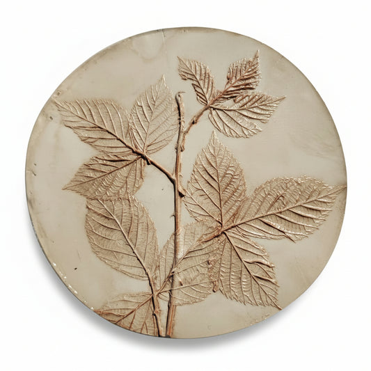 Plaster Botanical Bas Relief Artwork