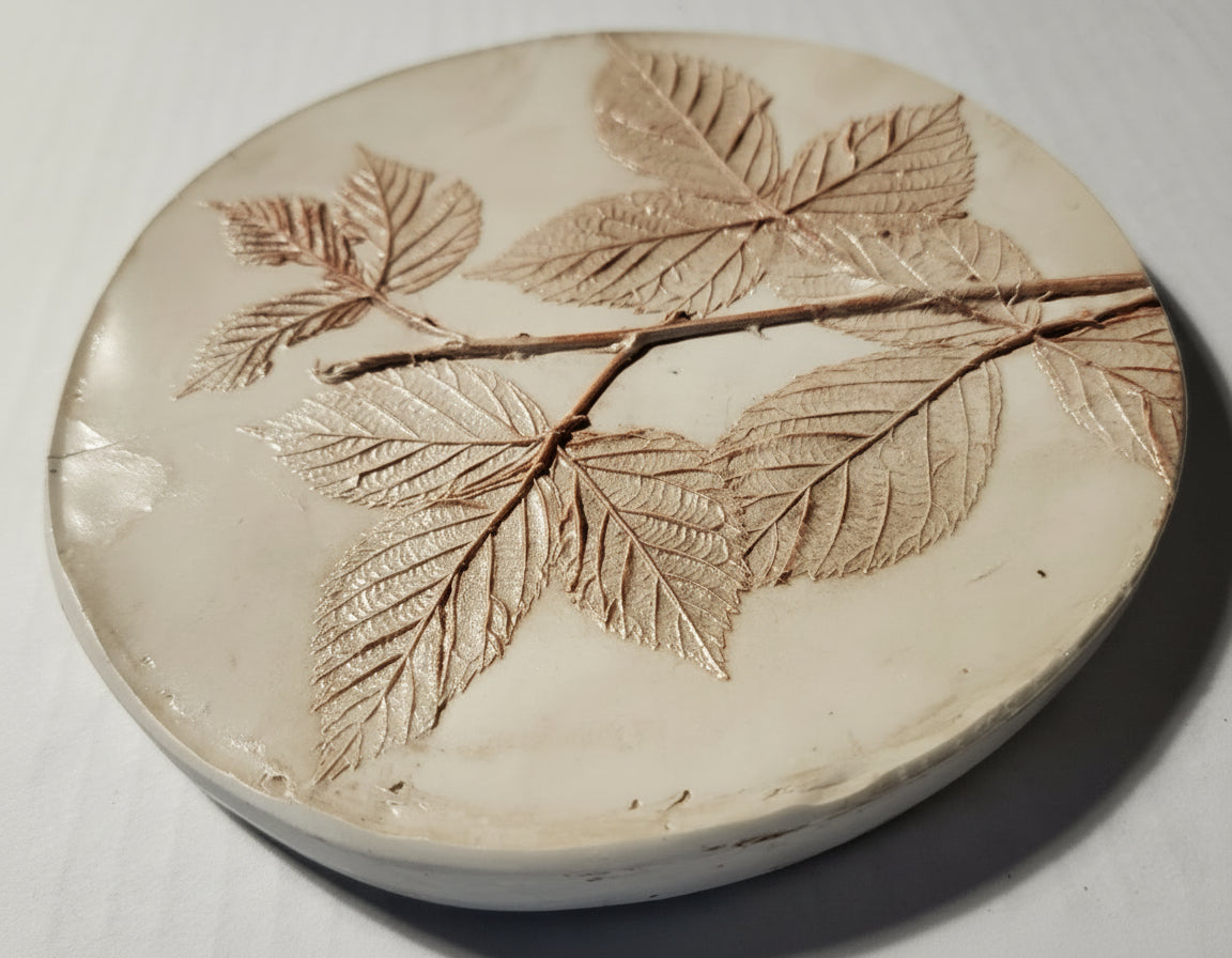 Plaster Botanical Bas Relief Artwork