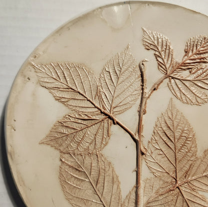 Plaster Botanical Bas Relief Artwork