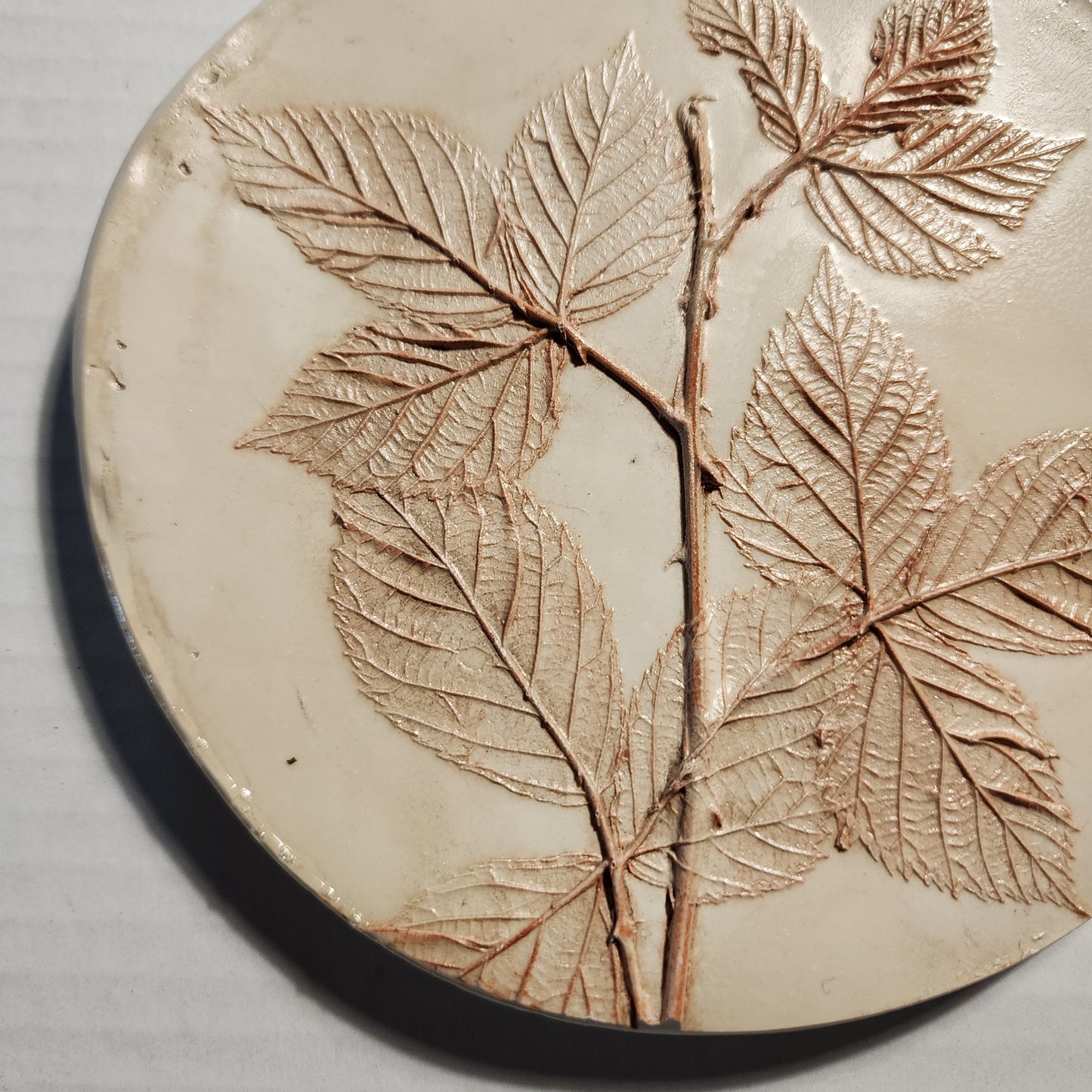 Plaster Botanical Bas Relief Artwork