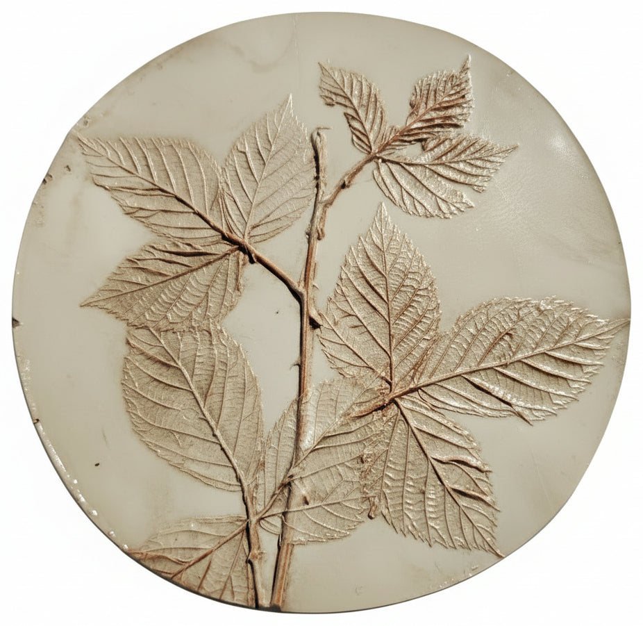 Plaster Botanical Bas Relief Artwork