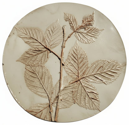 Plaster Botanical Bas Relief Artwork