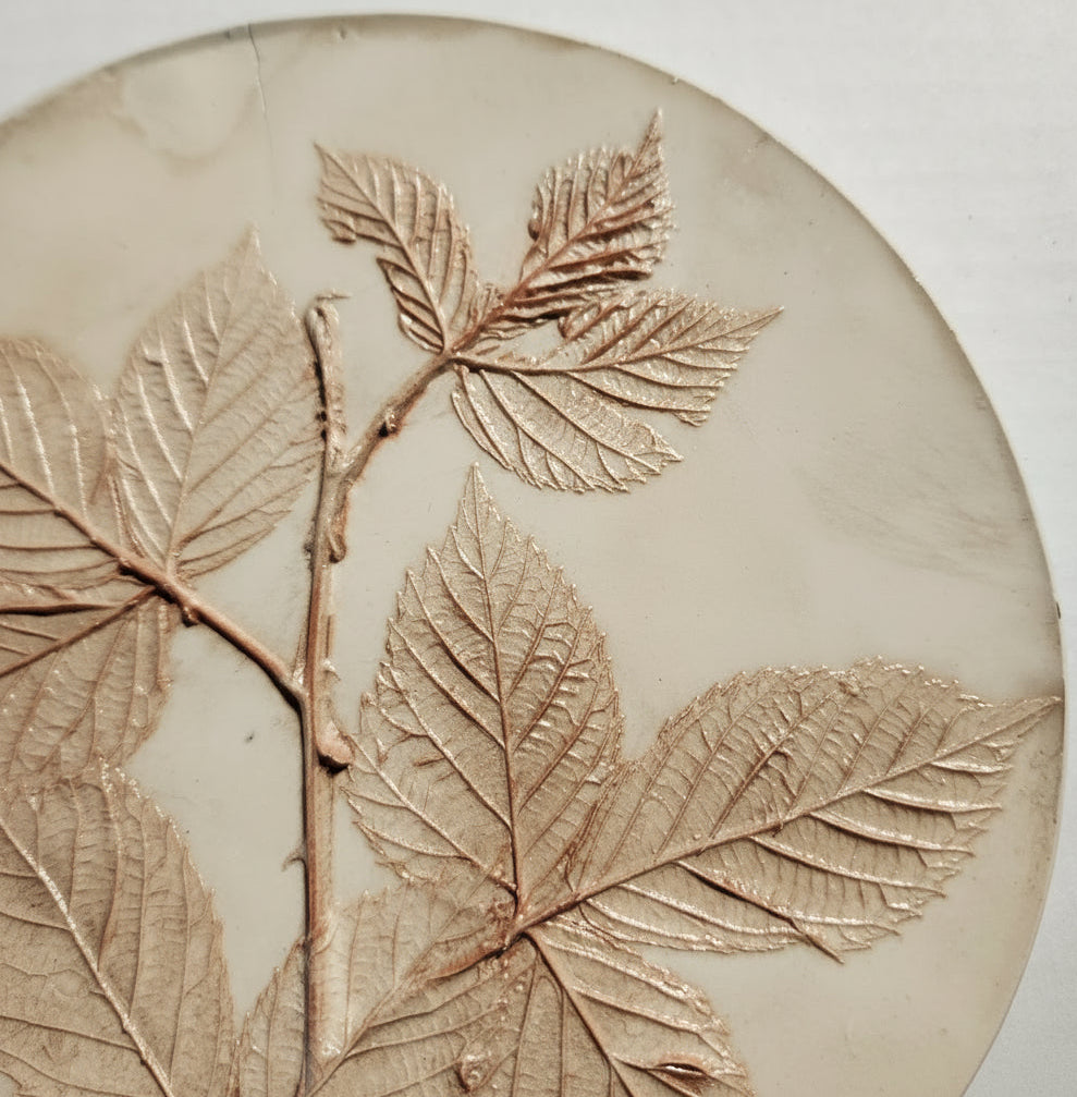 Plaster Botanical Bas Relief Artwork