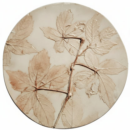 Plaster Botanical Bas Relief Artwork