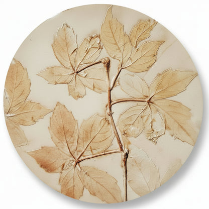 Plaster Botanical Bas Relief Artwork