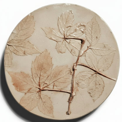 Plaster Botanical Bas Relief Artwork