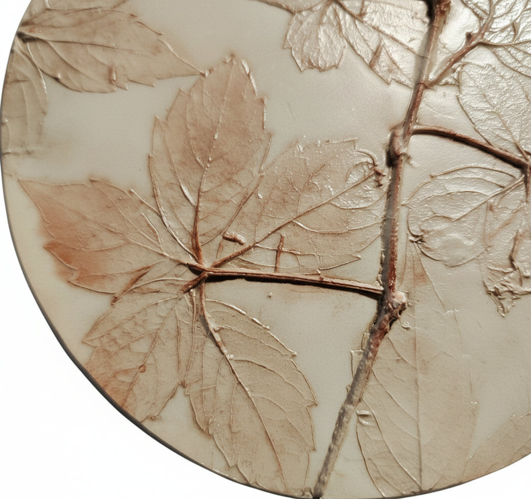 Plaster Botanical Bas Relief Artwork