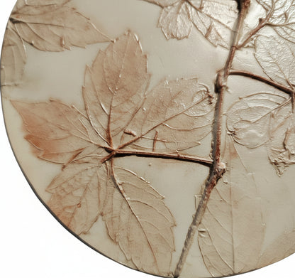 Plaster Botanical Bas Relief Artwork