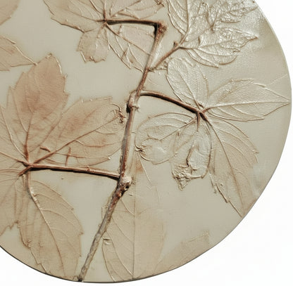 Plaster Botanical Bas Relief Artwork