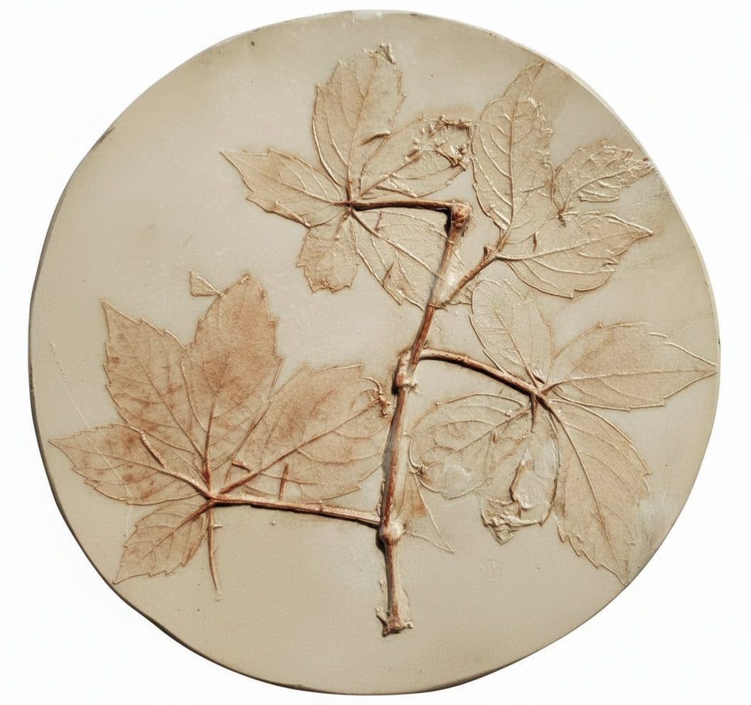 Plaster Botanical Bas Relief Artwork