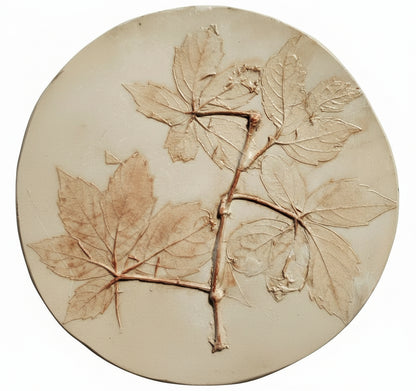 Plaster Botanical Bas Relief Artwork