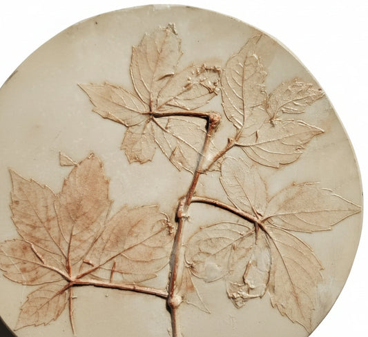 Plaster Botanical Bas Relief Artwork