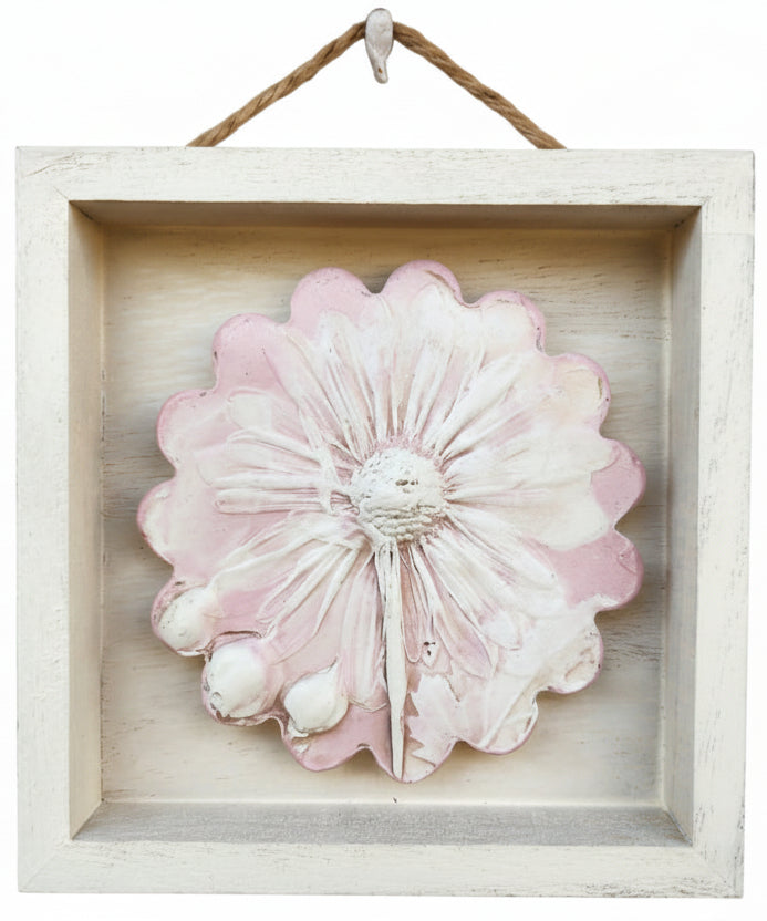 Plaster Botanical Bas Relief Artwork