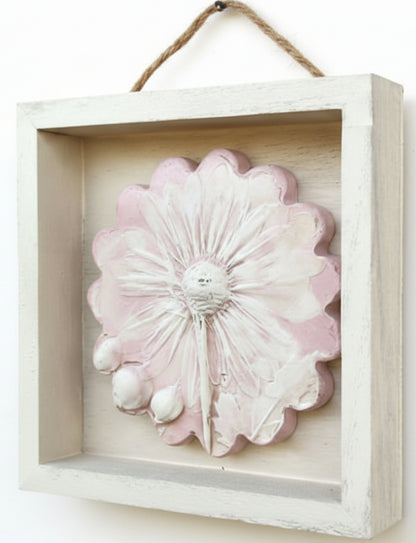 Plaster Botanical Bas Relief Artwork
