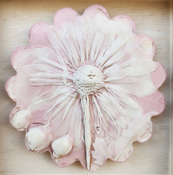 Plaster Botanical Bas Relief Artwork
