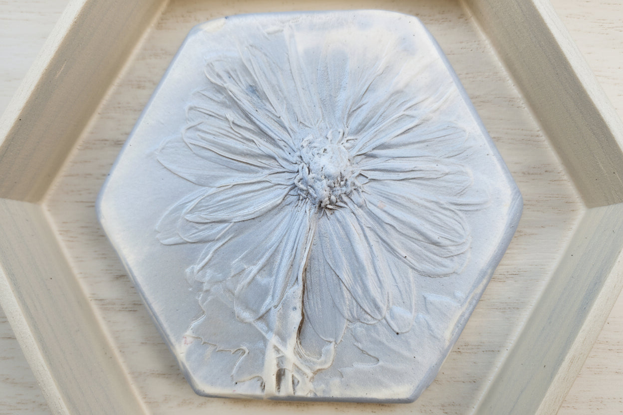 Plaster Botanical Bas Relief Artwork