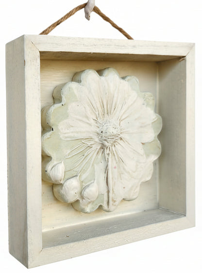 Plaster Botanical Bas Relief Artwork