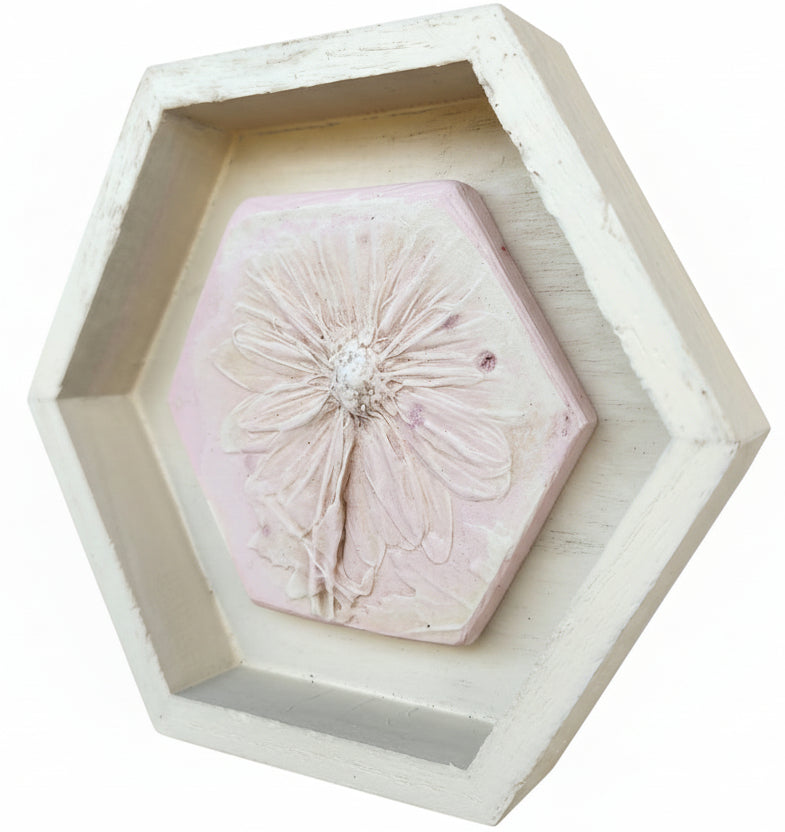 Plaster Botanical Bas Relief Artwork