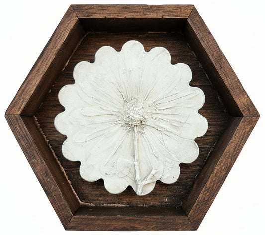 Plaster Botanical Bas Relief Artwork