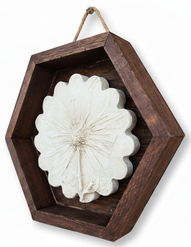 Plaster Botanical Bas Relief Artwork