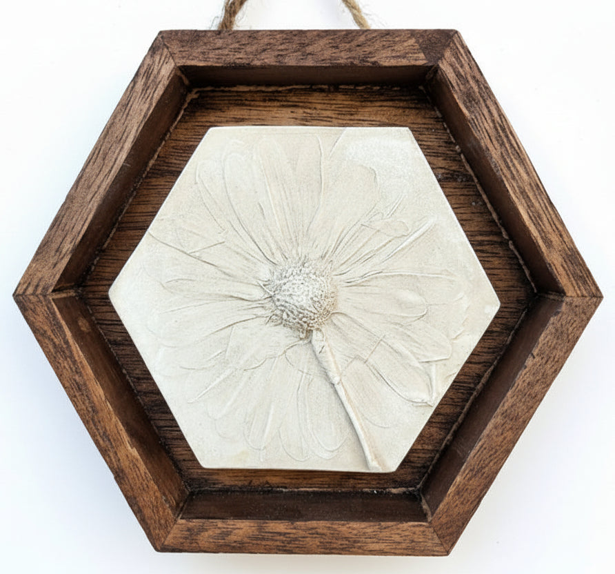 Plaster Botanical Bas Relief Artwork