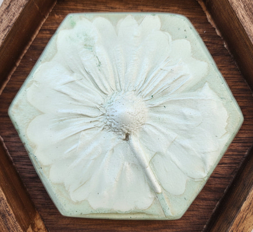 Plaster Botanical Bas Relief Artwork