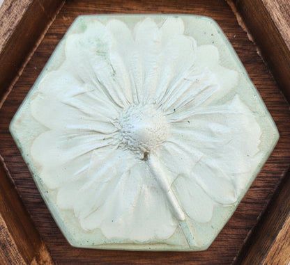 Plaster Botanical Bas Relief Artwork
