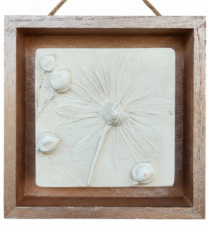 Plaster Botanical Bas Relief Artwork