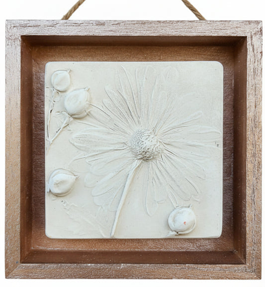 Plaster Botanical Bas Relief Artwork