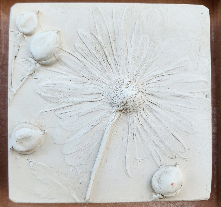 Plaster Botanical Bas Relief Artwork