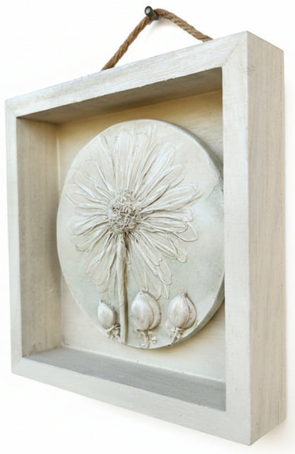 Plaster Botanical Bas Relief Artwork