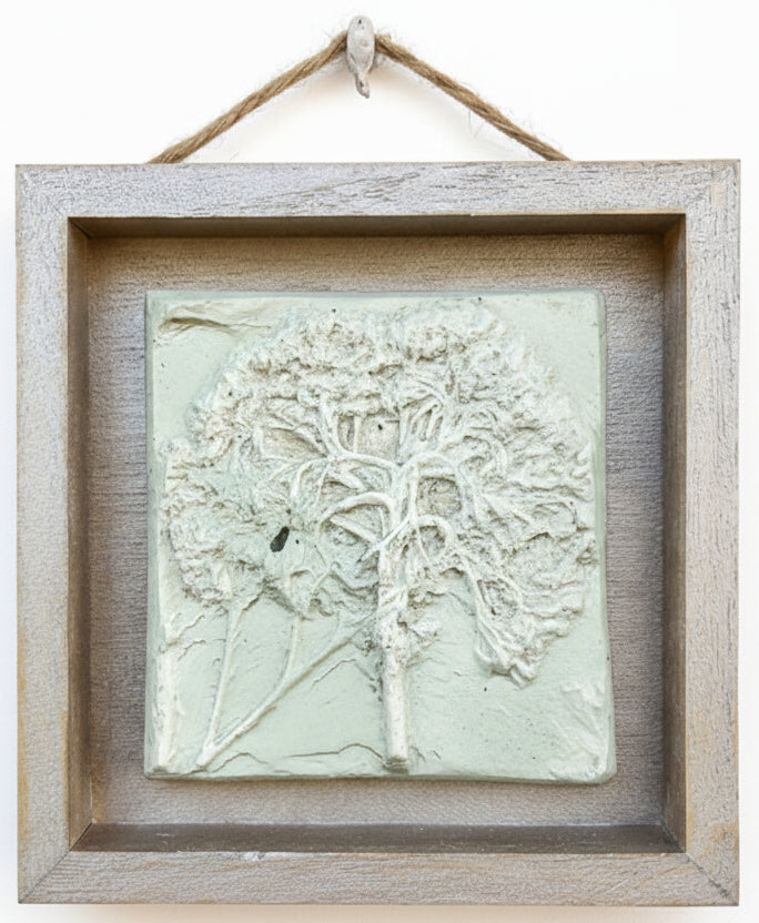 Plaster Botanical Bas Relief Artwork