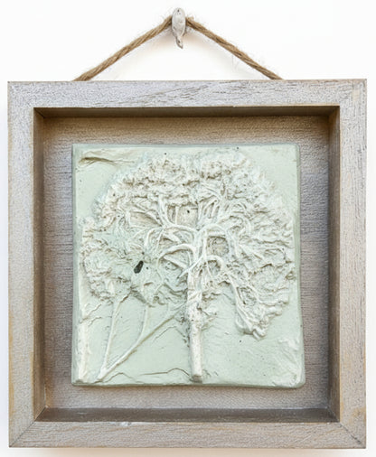 Plaster Botanical Bas Relief Artwork