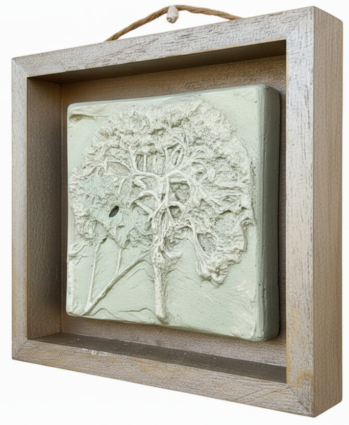 Plaster Botanical Bas Relief Artwork