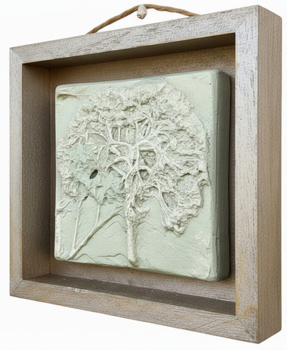 Plaster Botanical Bas Relief Artwork
