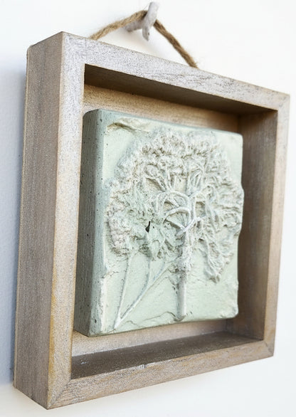 Plaster Botanical Bas Relief Artwork