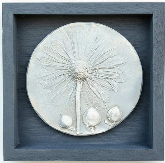 Plaster Botanical Bas Relief Artwork