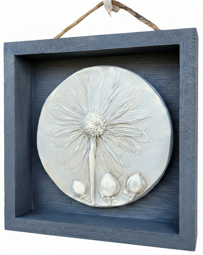 Plaster Botanical Bas Relief Artwork