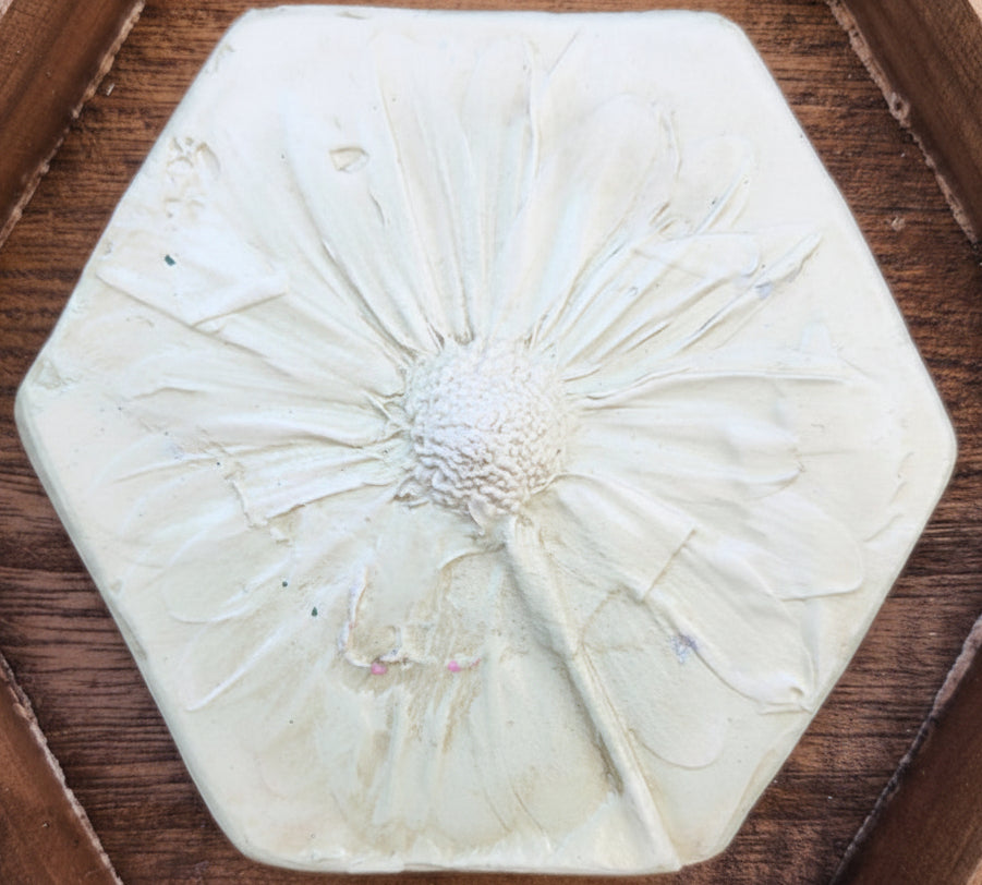 Plaster Botanical Bas Relief Artwork
