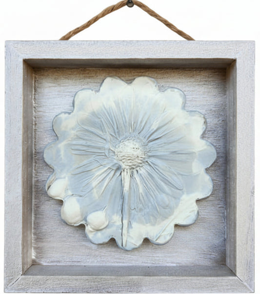 Plaster Botanical Bas Relief Artwork