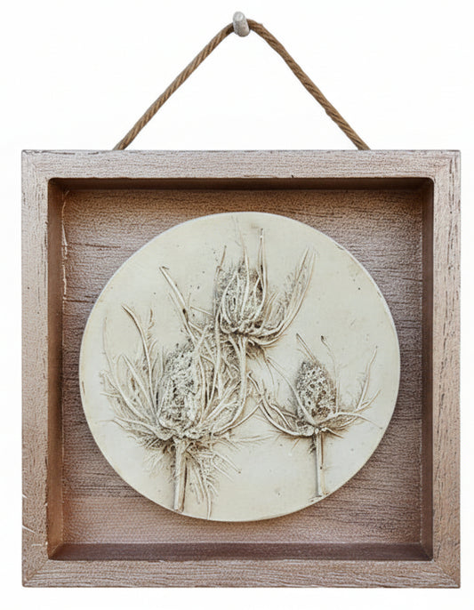Plaster Botanical Bas Relief Artwork