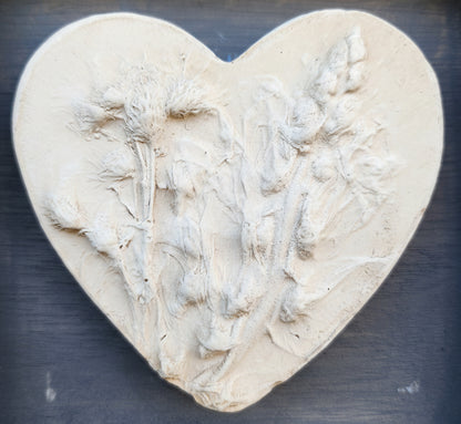 Plaster Botanical Bas Relief Artwork