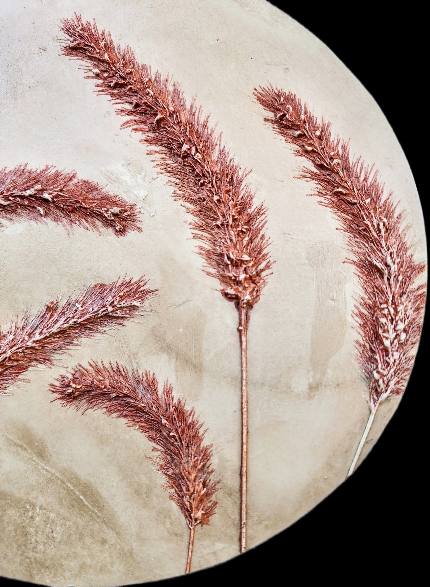 Plaster Botanical Bas Relief Artwork